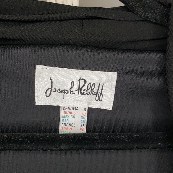 Joseph Ribkoff Snake Print Panel Sequins Ruched Stretch Lined Dress Size 8 - Picture 3 of 7